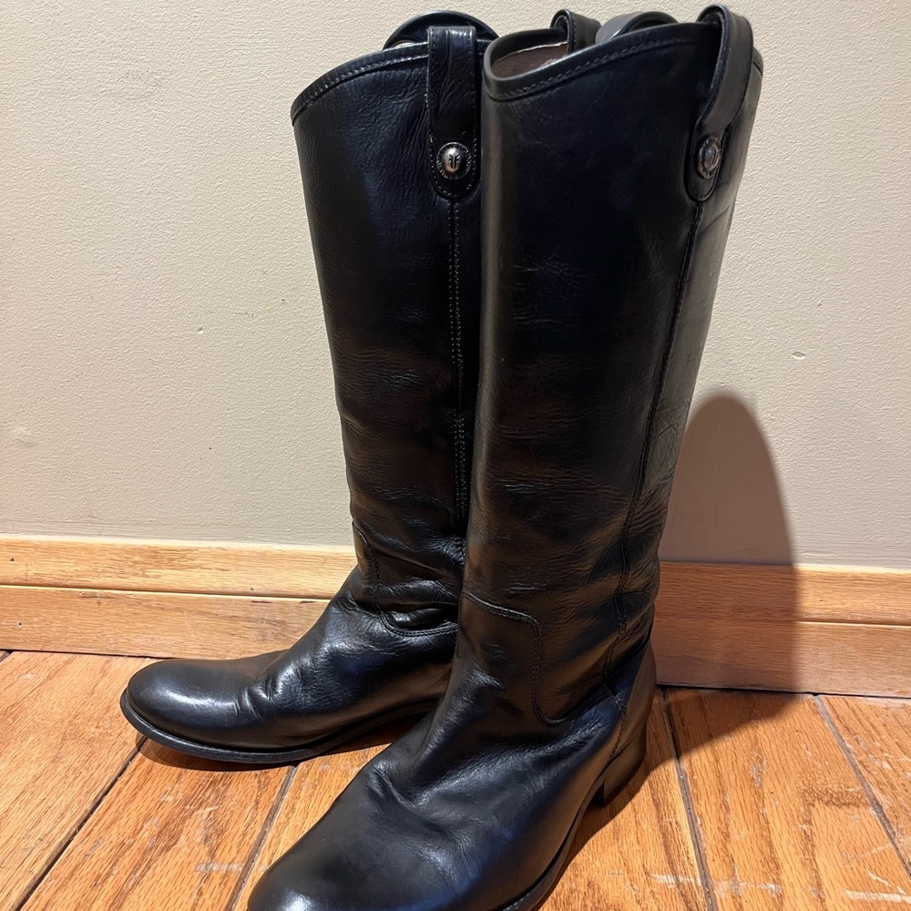 Black Leather Frye Boots